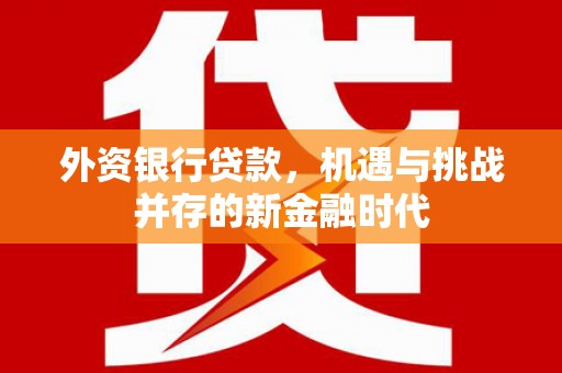 祁县外资银行贷款，机遇与挑战并存的新金融时代