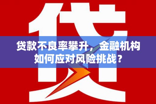 祁县贷款不良率攀升，金融机构如何应对风险挑战？