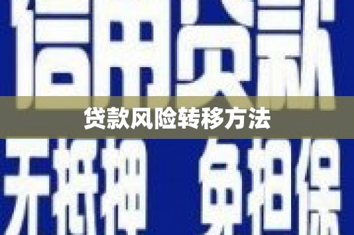 祁县贷款风险转移方法