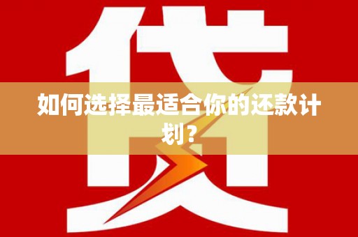 祁县如何选择最适合你的还款计划？